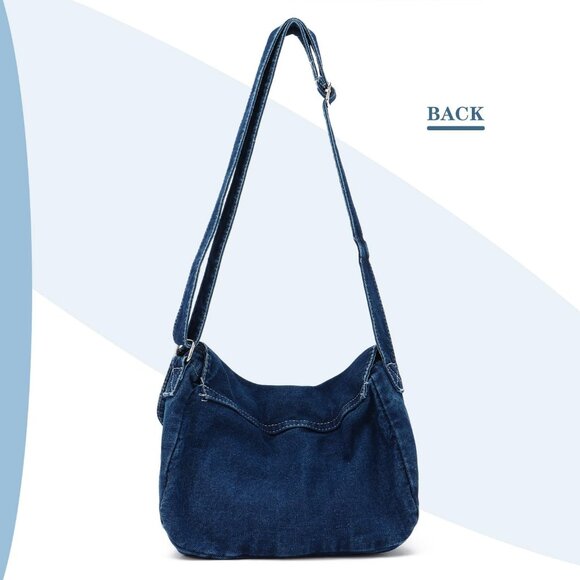 Denim Bag Casual Tote Bag Aesthetic Canvas Messenger Bag Lightweight Crossbody f - Picture 2 of 7